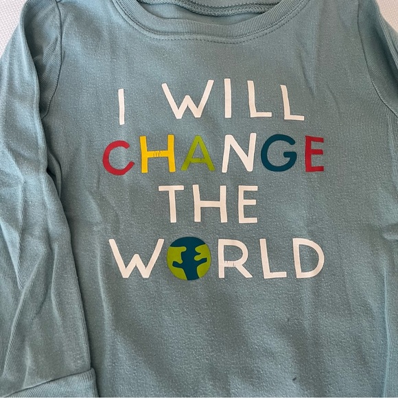 Old Navy Unisex "change the world”' Pajama Set for Toddler 4T - Picture 3 of 7